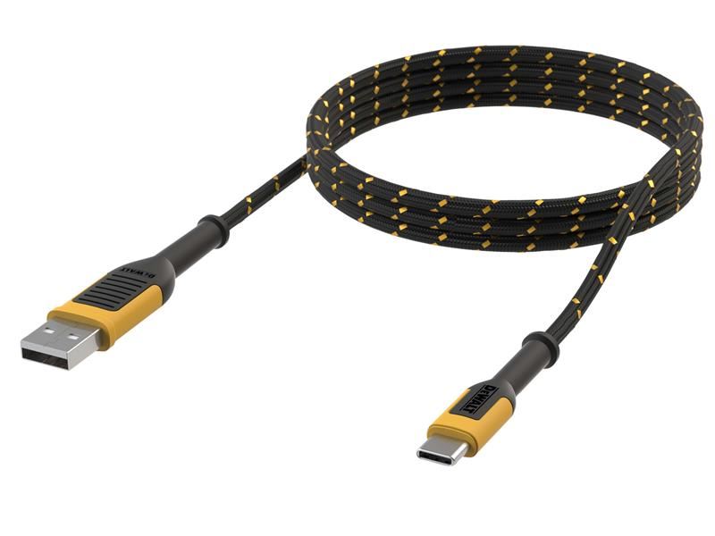 DEWALT Kevlar Reinforced USB A to C Charging Cable, 3m
