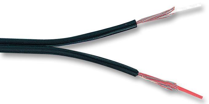 PRO POWER Twin Screened Audio Cable, OFC Copper, 100m Black Reel