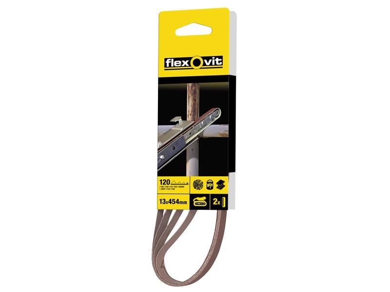 Flexovit Powerfile Schleifband 454mm x 13mm Fein 120g (4er Pack)