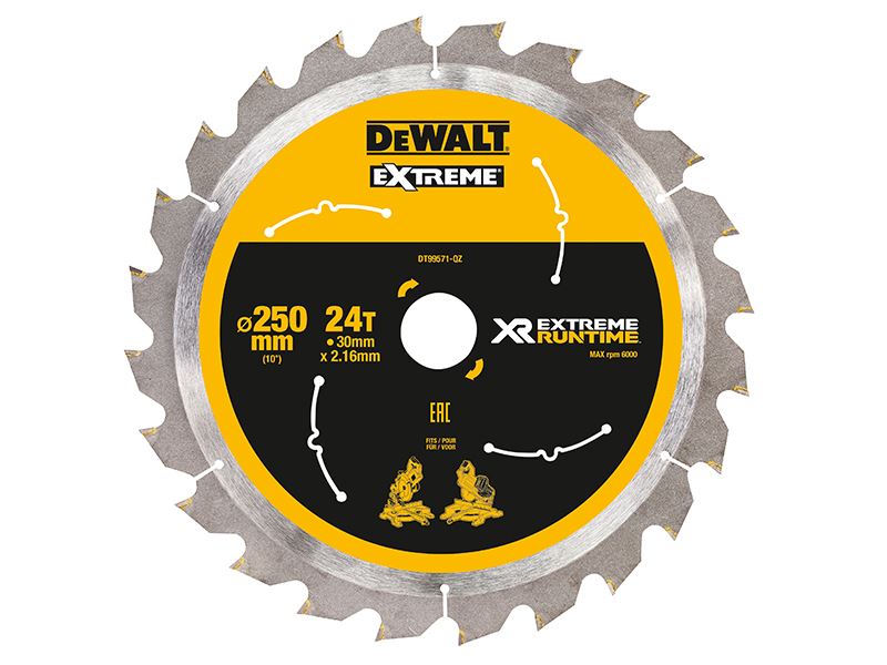 DEWALT Lama Troncatrice FlexVolt 250mm x 30mm, 24D, Estrema Durata