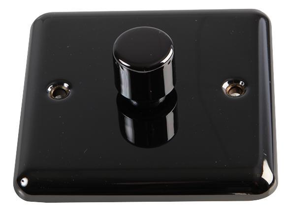 VOLEX 1-Gang spínač s stmíváním 400W, černý nikl
