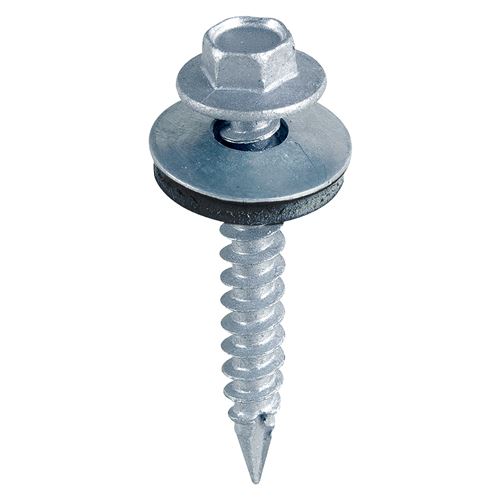 Timco Parafusos de Ponta Cortante, Cabeça Hexagonal, Zincados, Com Anilha EPDM,