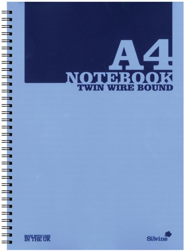 Cahier à spirale SILVINE A4, pages lignées bleues, 160 pages
