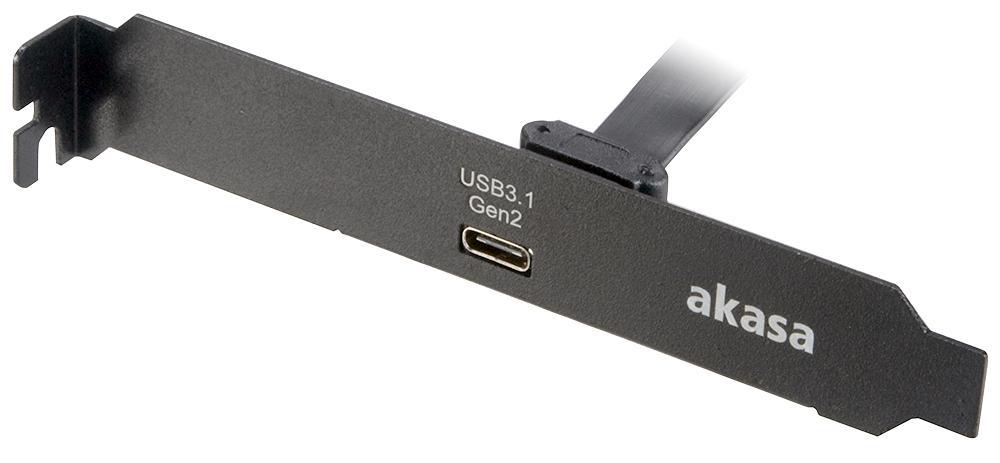 AKASA USB 3.1 Gen 2 Teipead C Uathúil - Cábla Inmheánach, 0.5m, Dubh