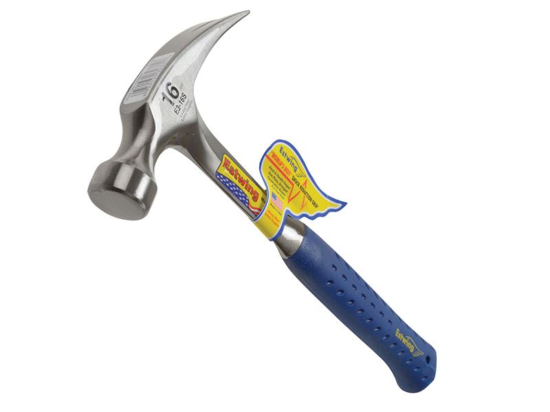 Estwing E3/16S Straight Claw Hammer, Vinyl Grip, 450g (16oz)