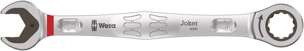 Wera 6000 Joker Ratcheting Combination Wrench, 17mm, 224mm