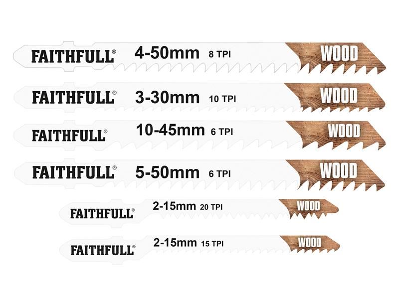 Faithfull Set di Lame per Seghetto Alternativo T-Shank – 10 Lame Assortite