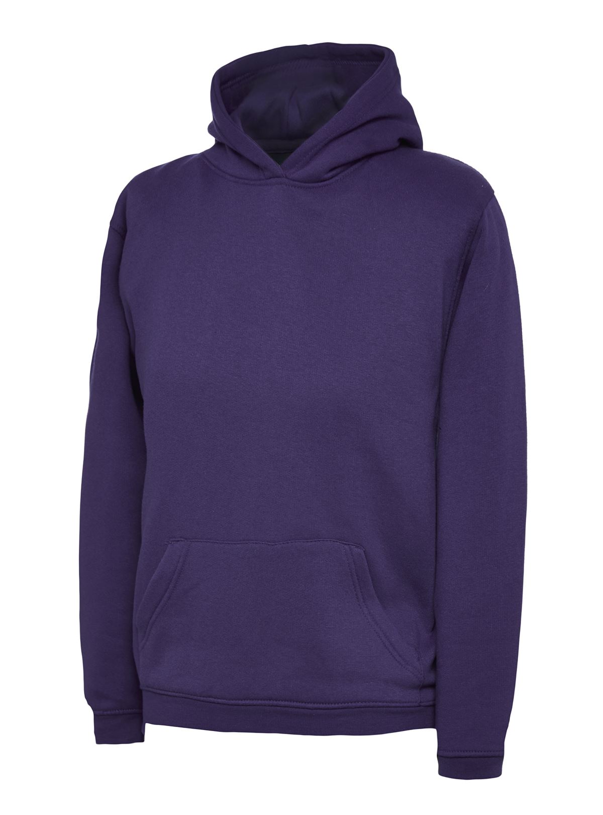 Uneek Kids' Hooded Sweatshirt - 50% Polyester 50% Cotton - Purple - Age 2