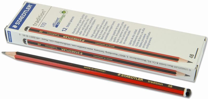 STAEDTLER 4B Pencils - Pack of 12, Hexagonal Cedar Wood