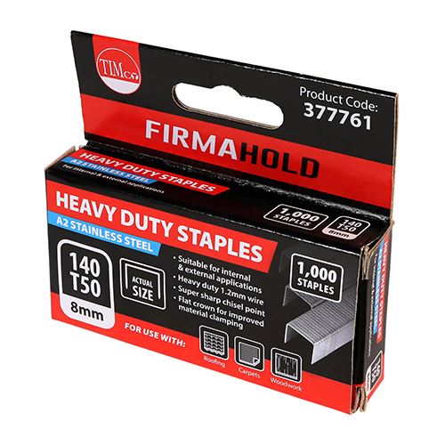 Timco Zware Duty Nieten A2 RVS, Beitelpunt, 8mm (verpakking van 1000)