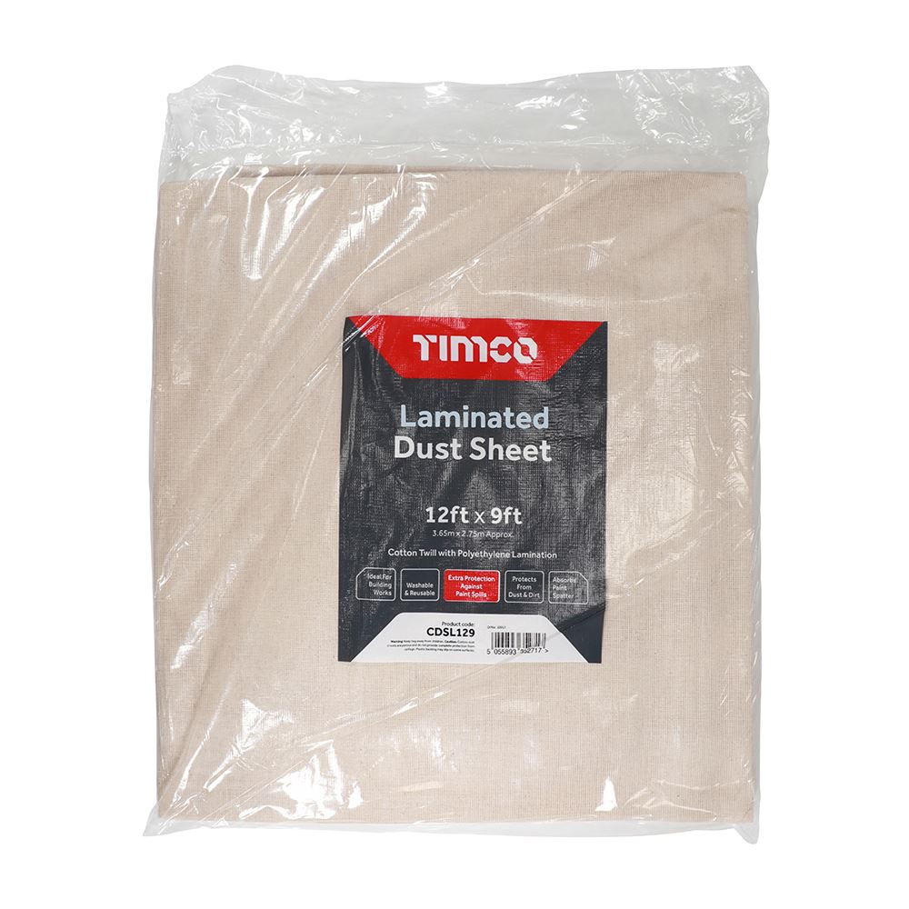 Timco Laminierte Staubschutzdecke (Größe 12ft x 9ft - 1 Stück)