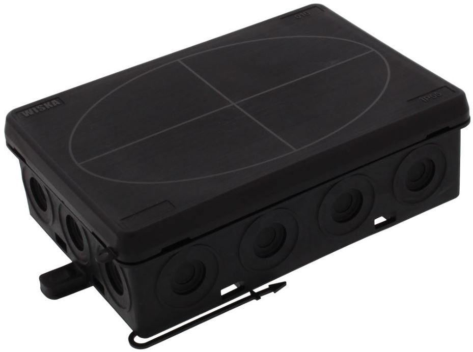 WISKA KA 016 Schwarze Anschlussdose IP55