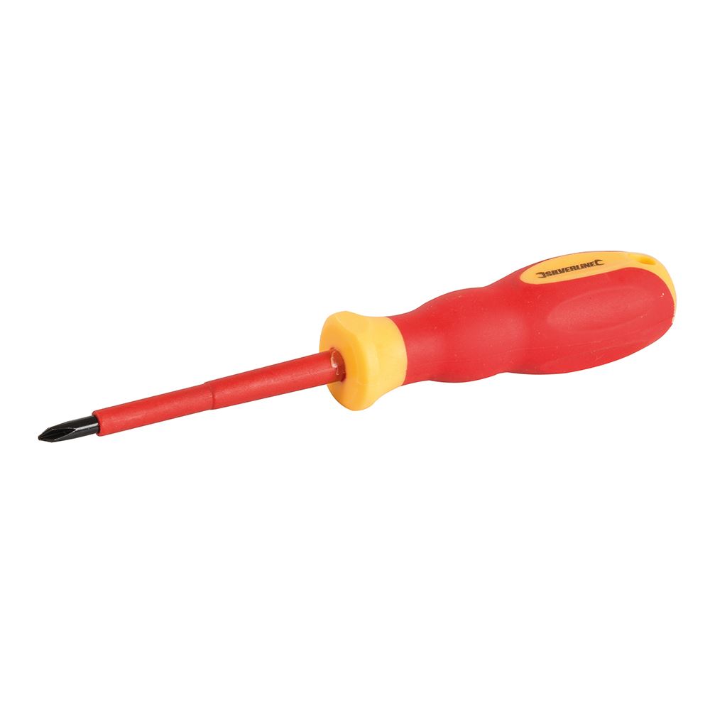 Silverline VDE Soft-Grip Electricians Screwdriver, PH1 x 80mm