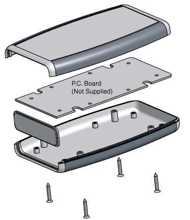 HAMMOND Μαύρο ABS Φορητό Κουτί με Γκρι Λαβή, 117x79x24mm