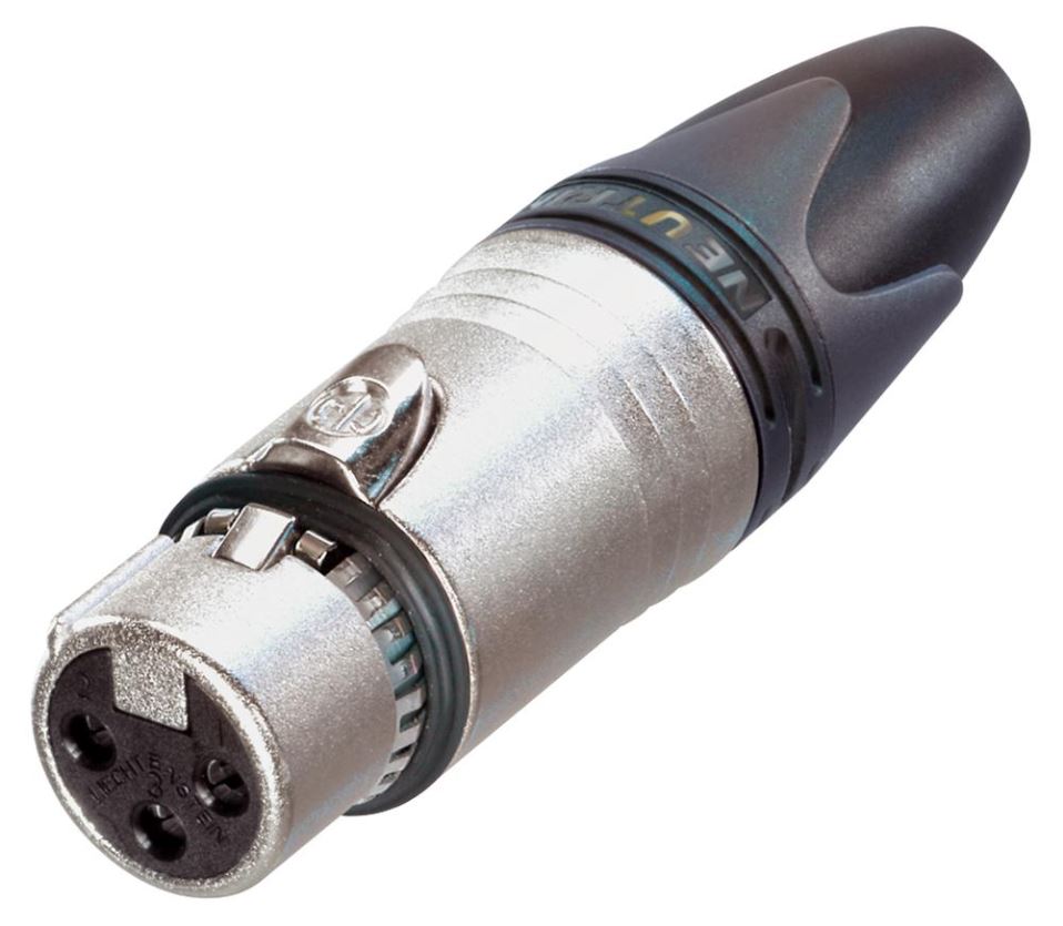 NEUTRIK 4-Pole Male XLR Connector, Black, Silver Plated Contacts