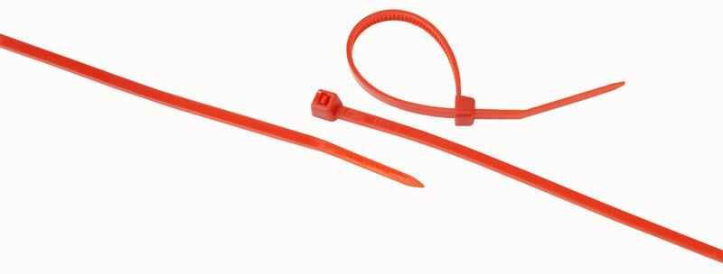 PRO POWER Red Cable Ties 100mm x 2.5mm, 100 Pack, Nylon
