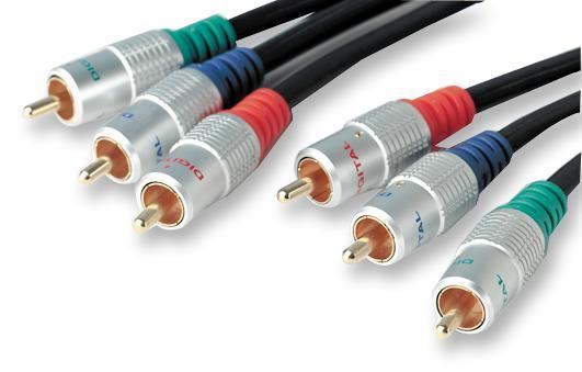 Pro Signal 3x Phono (RCA) Male to 3x Male Lead, 1m, Black