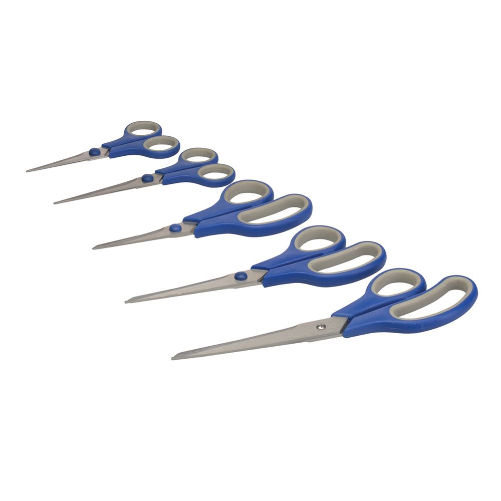 Silverline 5-Piece Scissor Set with Plastic Handles