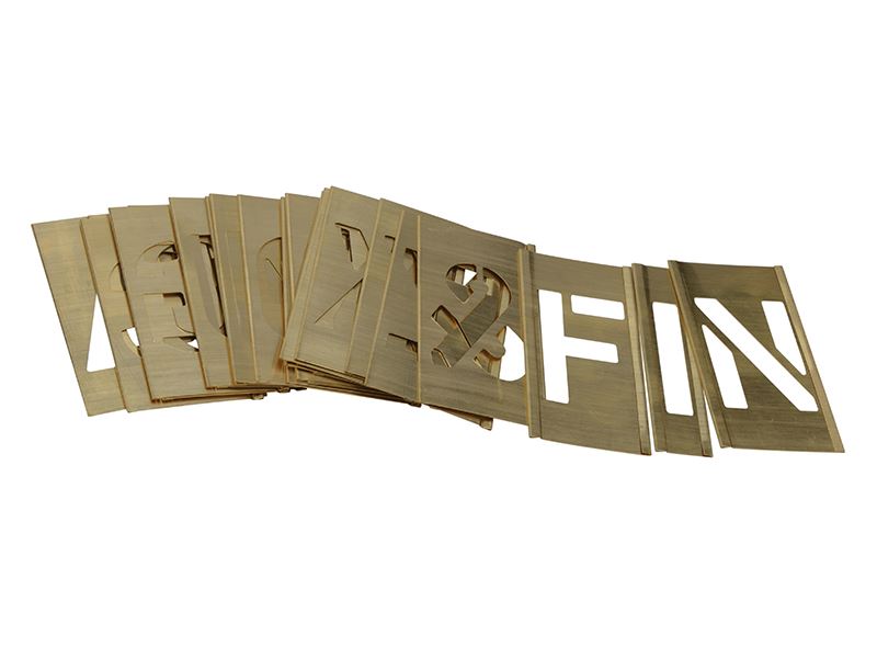 Stencils Conjunto de Estênceis de Letras em Latão Intertraváveis 5cm