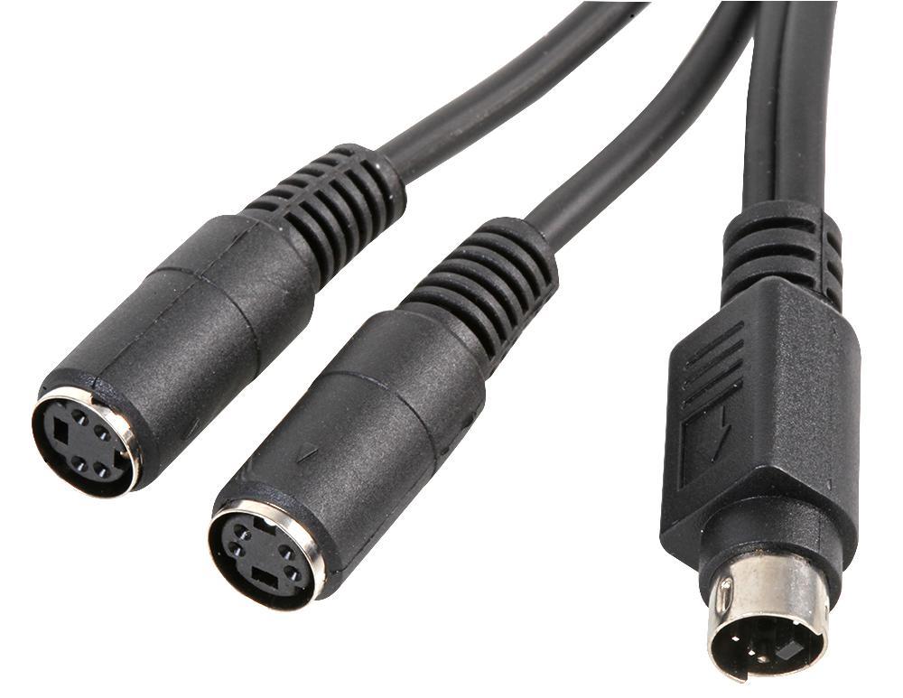 PRO SIGNAL 4-Pin Mini-DIN (S-VHS) Stecker auf 2x Buchse Adapterkabel