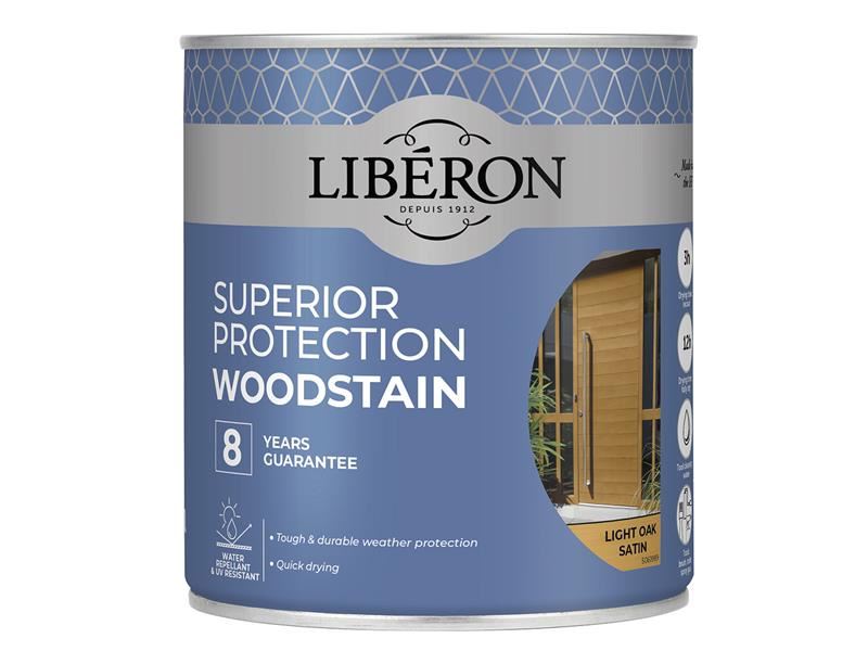Liberon Superior Protection 8 Year Woodstain, Light Oak, Satin, 750ml