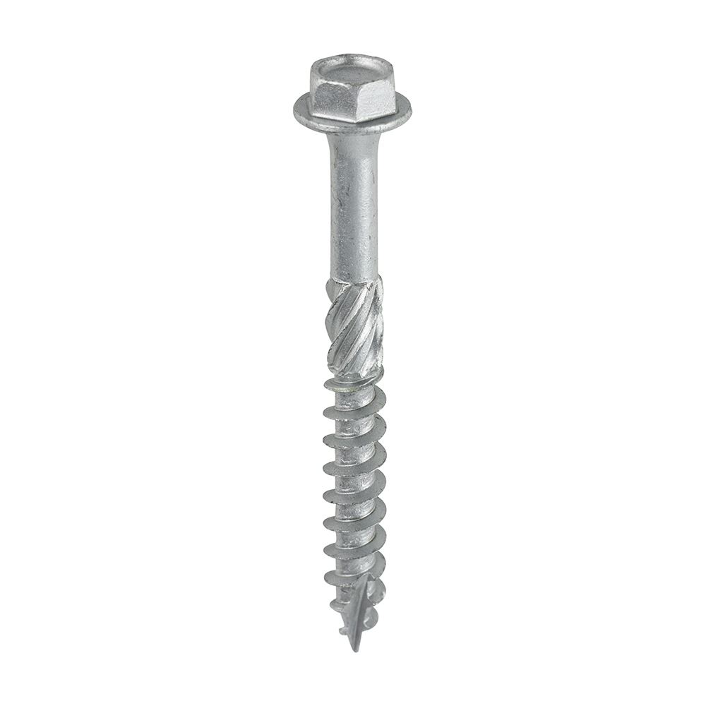 Timco 헥스 헤드 목재 나사 8.0×75mm, 실버 (10개입)