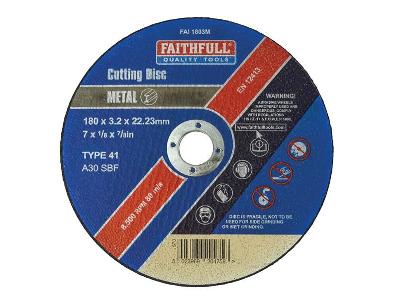 Faithfull Disco de Corte para Metal 180 x 3.2 x 22.23mm