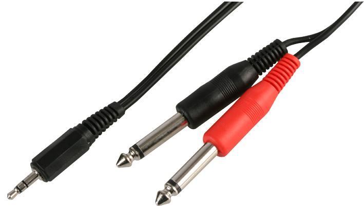 PRO SIGNAL 3.5mm Stereo to 2x6.35mm Mono Jack Lead, 3m