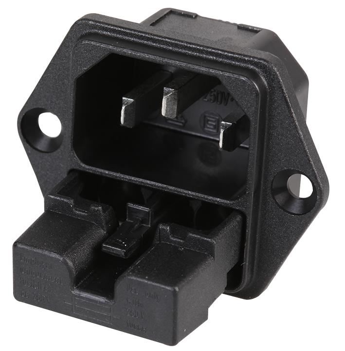 SCHURTER Entrée C14 avec fusible, à vis, borne 6.3mm, 10A 250V