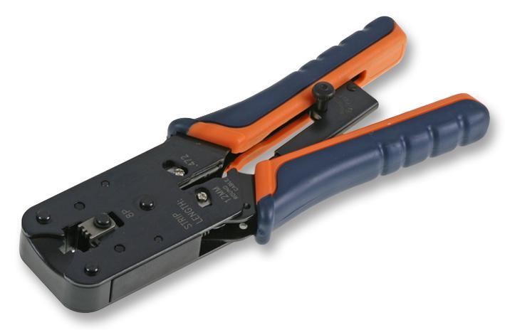 Duratool Pince à sertir RJ45 avec mécanisme à cliquet pour connecteurs modul
