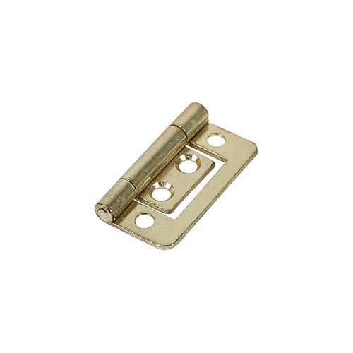 Timco Flush Hinge, Steel, Electro Brass, 38 x 28mm (2 Pieces)