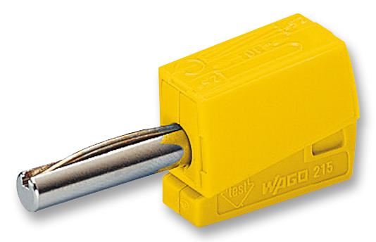 WAGO Banana Plug, 4mm, Cage Clamp, Yellow, 20A, 42V