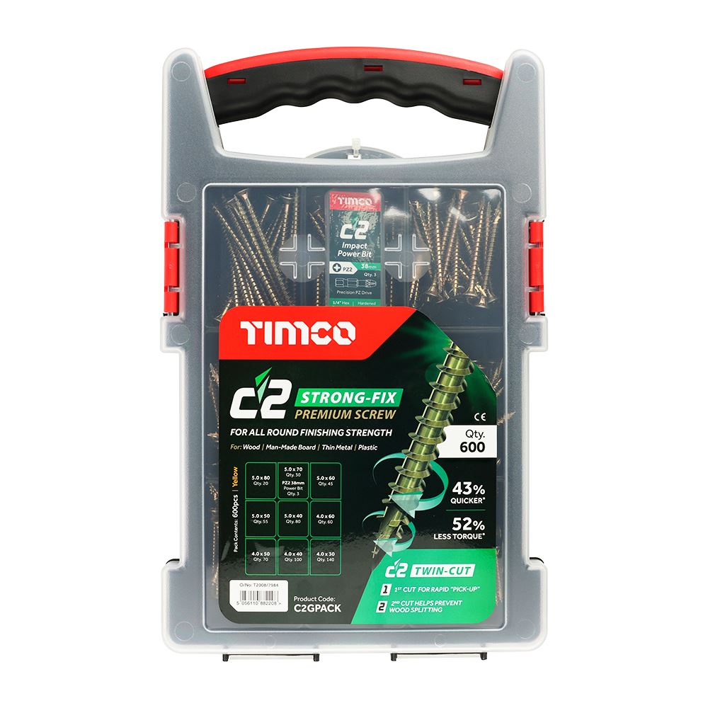 Timco - Scriú Ilchuspóireach C2 Strong-Fix, PZ Dúbailte Sáite, 600 píosa