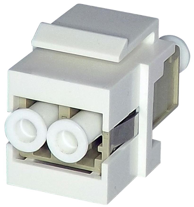 TUK - Connecteur Keystone Fibre Optique Duplex LC-LC, Blanc