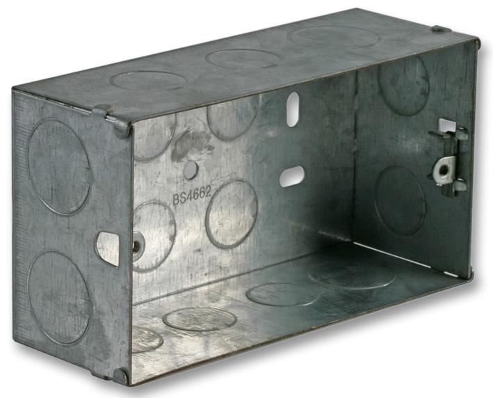 PRO ELEC 2-Gang Double Metal Back Box, 47mm