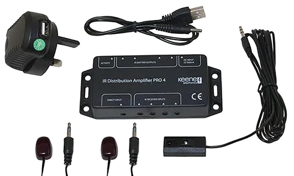 KEENE ELECTRONICS - Penguat Pengagihan IR 5x4 PRO4 dengan Kabel 10m untuk Pemas