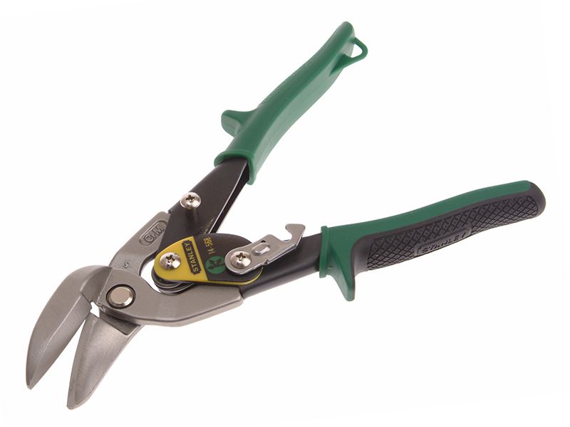 STANLEY Green Offset Aviation Snips, Right Cut, 250mm (10in)