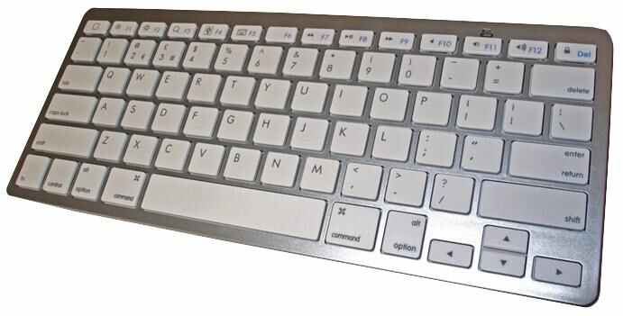LMS DATA Wireless Bluetooth Keyboard for Tablets & Smartphones, Silver