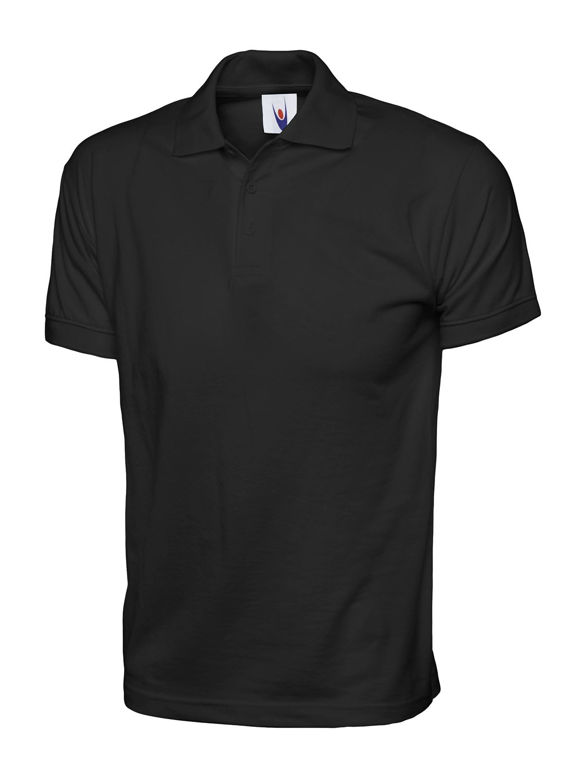 Uneek Unisex Jersey Polo Shirt - 100% Cotton, Black, 3XL