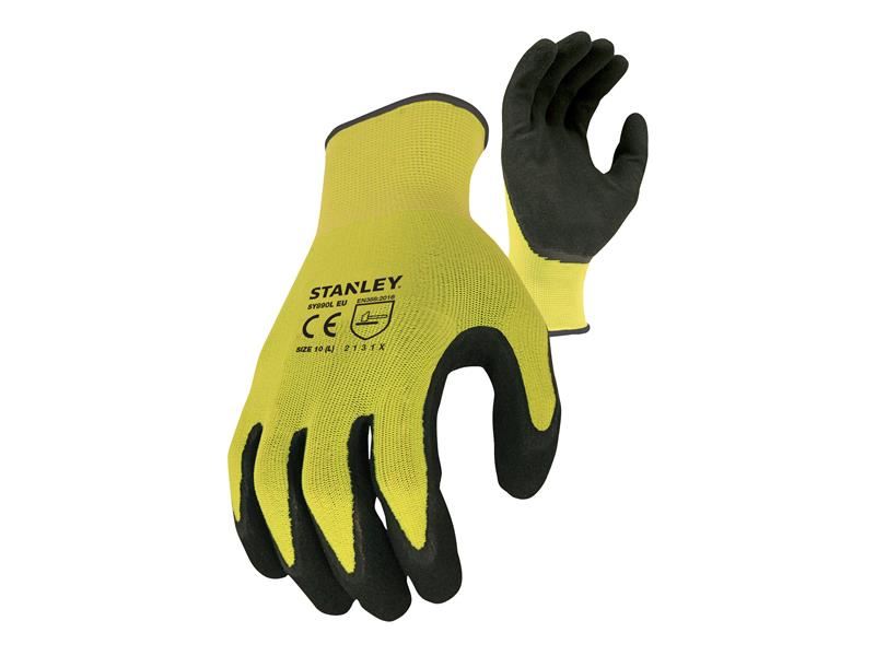 STANLEY Waterproof Grip Gloves Size 9, Latex Coated