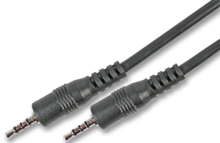Câble jack 2,5mm 4 pôles PRO SIGNAL prise-prise, 1m, noir
