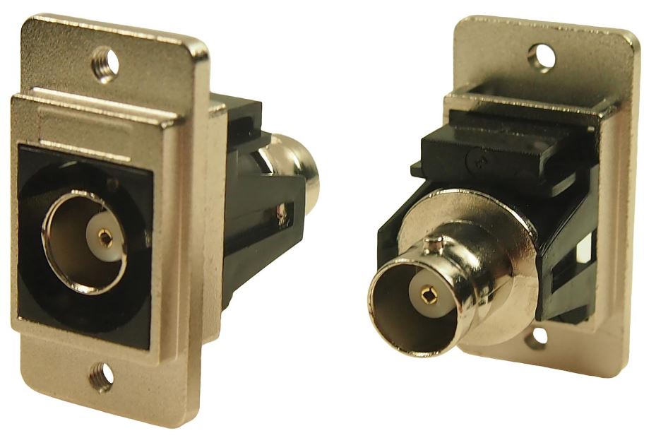 CLIFF Dual Entry BNC Socket Panel Mount Connector, 50 Ohm, Nickel, M3