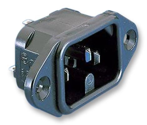 Bulgin - Connecteur IEC Panneau à Flasque, Noir, 10A 250V