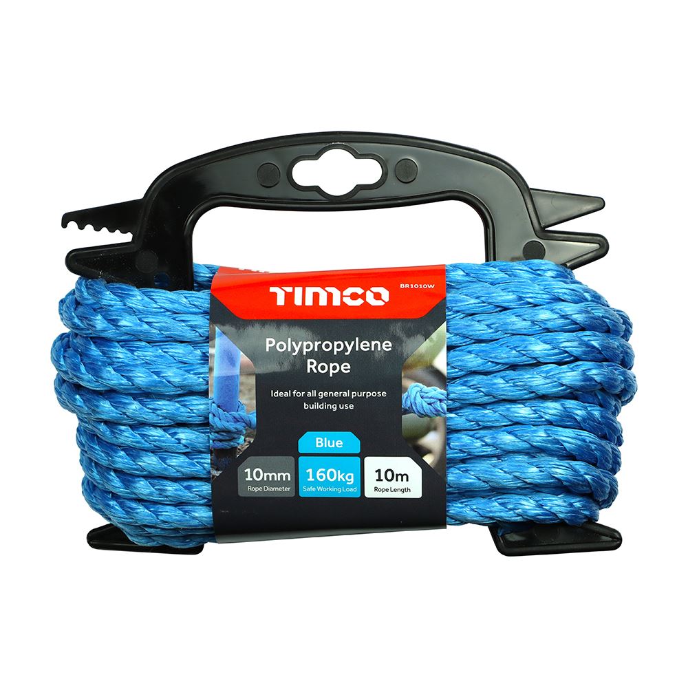 Timco 폴리프로필렌 로프, 10mm x 10m, 파란색, 와인더