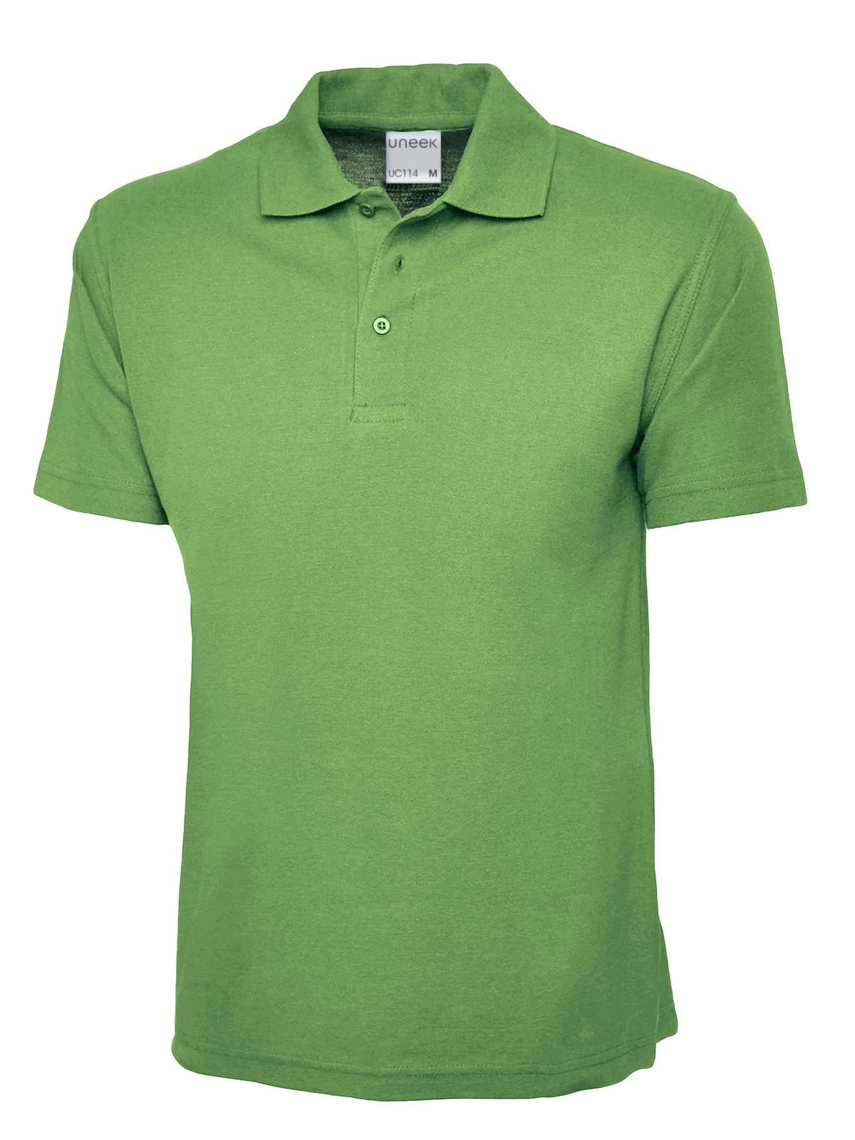 Uneek Unisex Ultra Cotton Poloshirt, Reactive Dyed, Lime, Size L