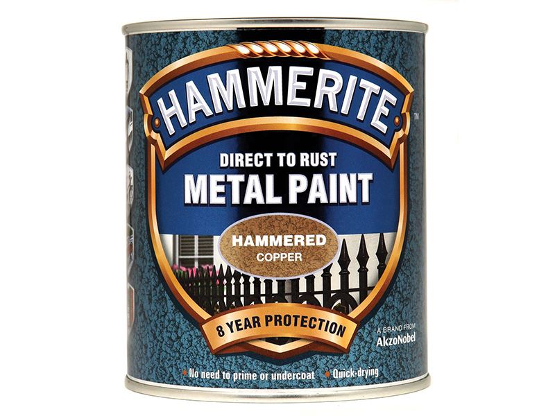 Hammerite Direct to Rust Hammered Metal Paint, Copper, 750ml
