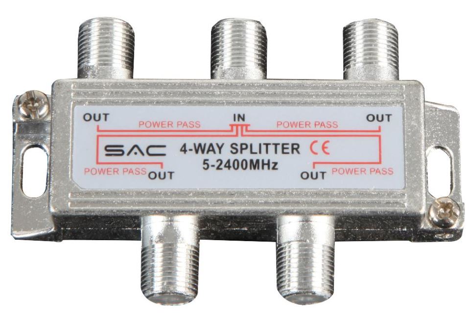 SAC 4ウェイ室内用スプリッター DCパス機能付き 5-2450MHz