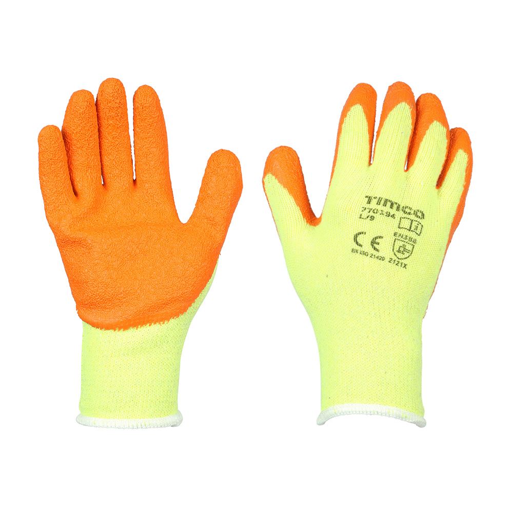 Timco Guantes Eco-Grip, Recubiertos de Látex Arrugado, Polialgodón, Talla L
