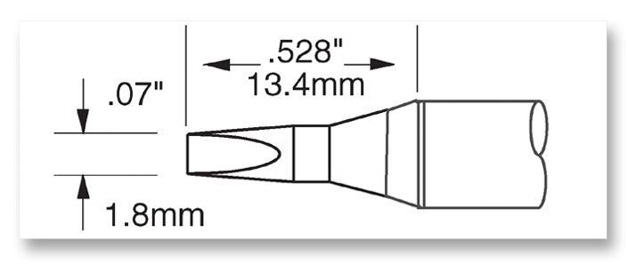 OKI METCAL - Biorón Sádrála Cónúil Fada, 1.8mm