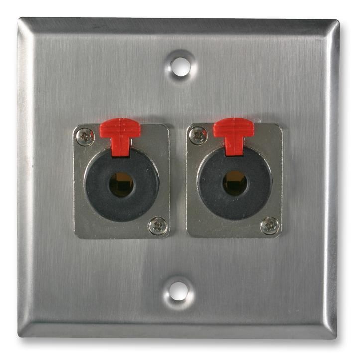 PRO SIGNAL Steel AV Wall Plate with 2 x Jack Sockets